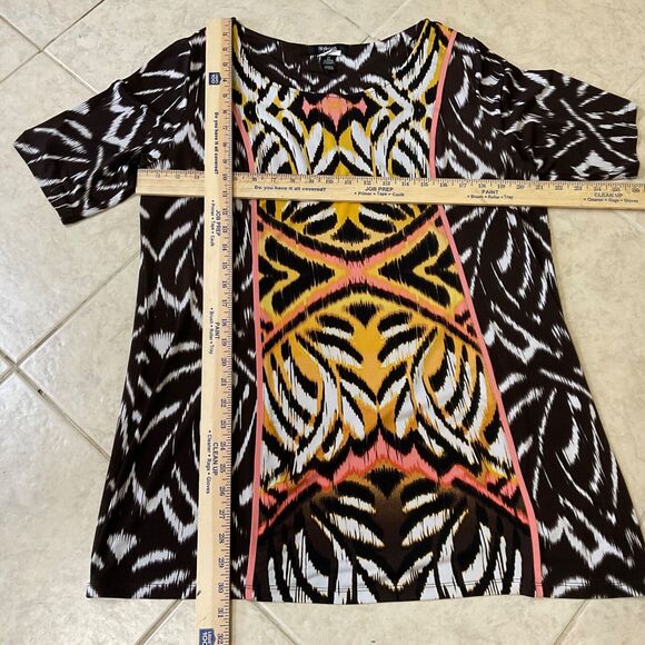 Style & Co pull over Top Women’s plus size 1X Tribal Short Sleeve Scoop Neck - Picture 8 of 10